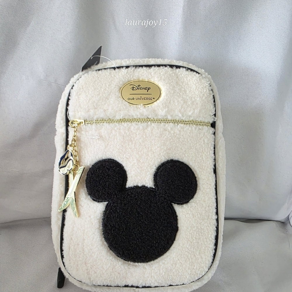 Our Universe Disney Mickey Mouse Ski Sherpa Convertible Crossbody Bag New